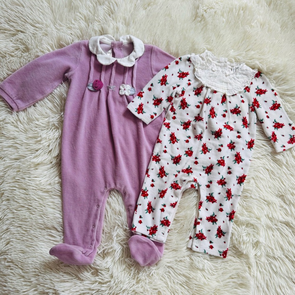 Mayoral Janie & Jack Bundle 2 Velour One Pieces 3-6m 6-9m
